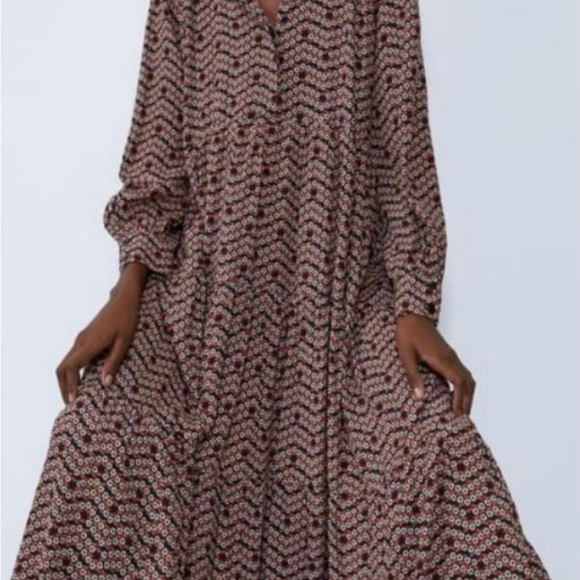 zara midi print dress - Picture 7 of 8